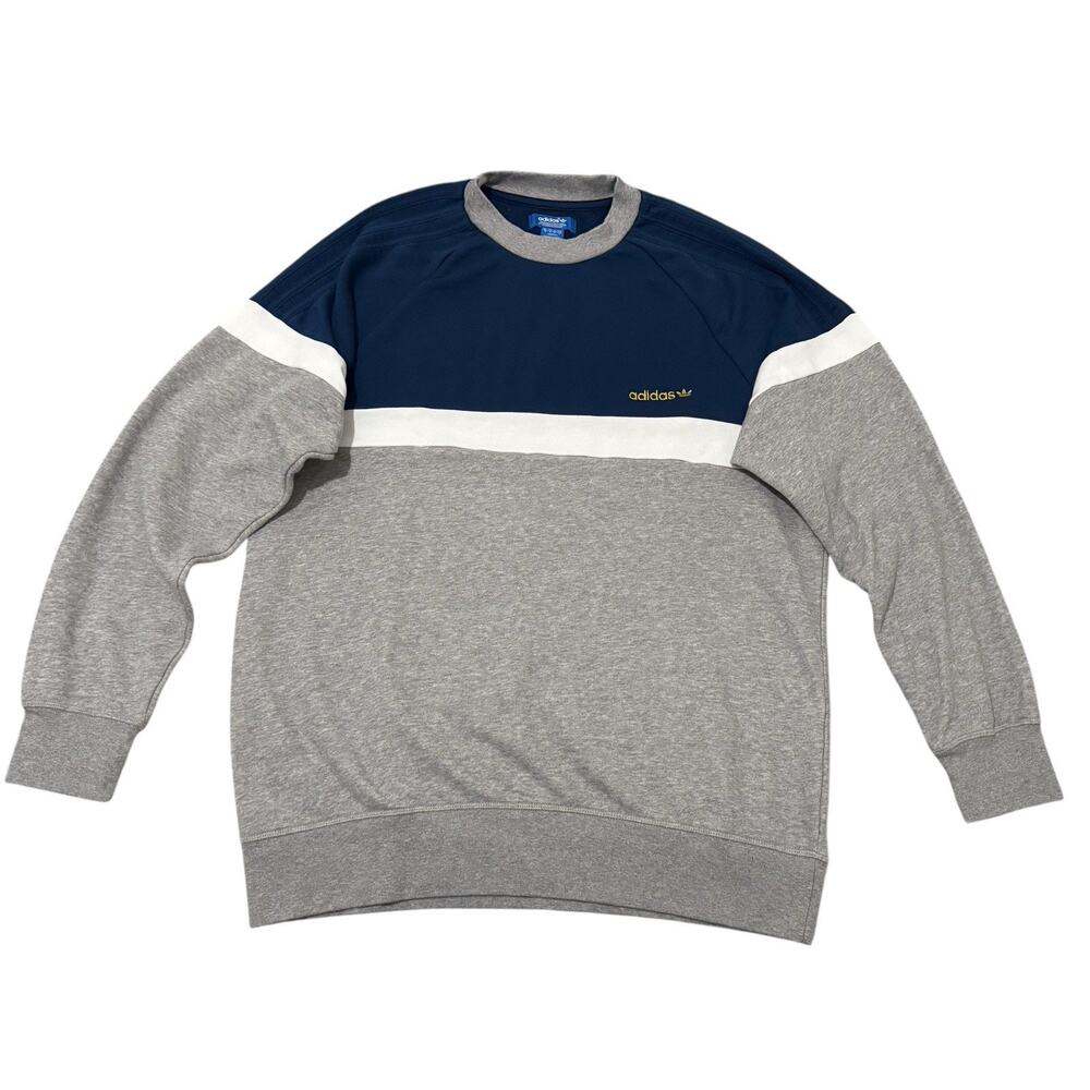 Adidas Sweater Gold Logo Crewneck Pullover Sweatshirt Men's Size Large